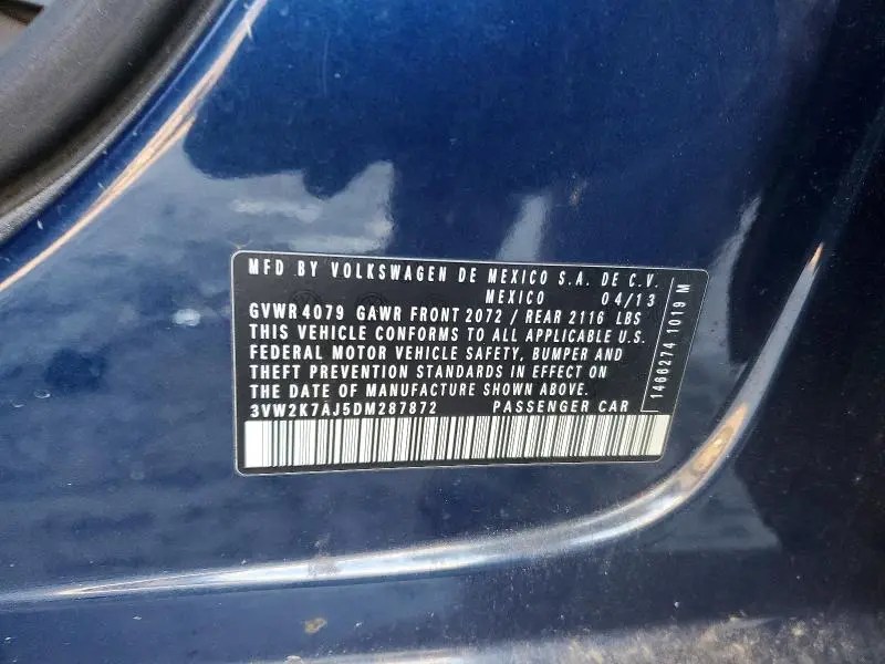 2013 VOLKSWAGEN JETTA BASE  