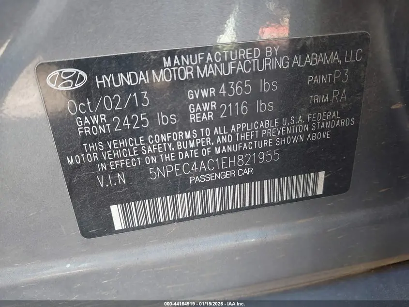 2014 HYUNDAI SONATA SE