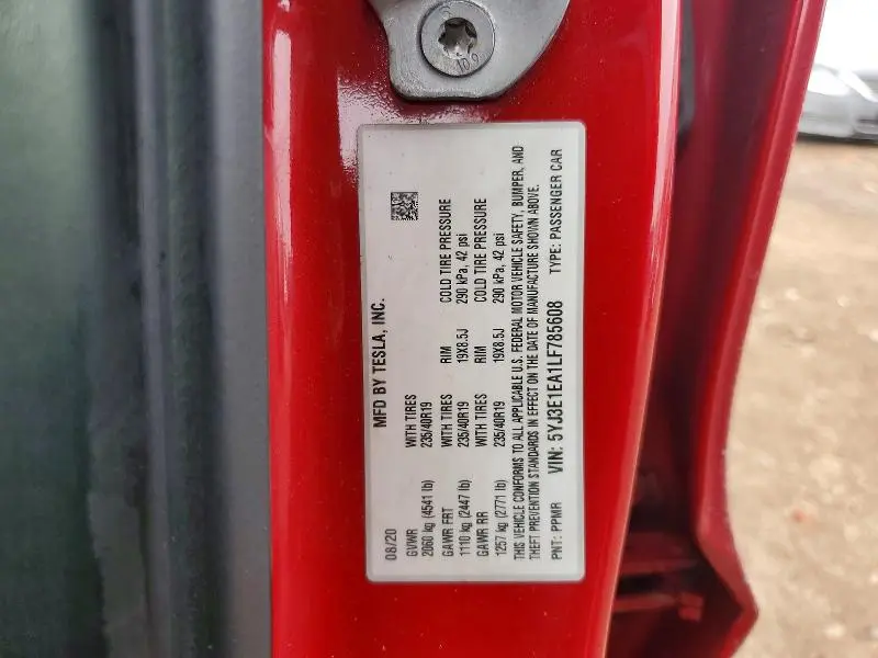 2020 TESLA MODEL 3   