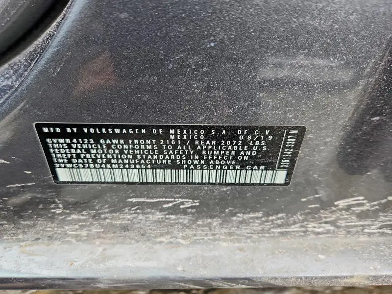 2019 VOLKSWAGEN JETTA S  