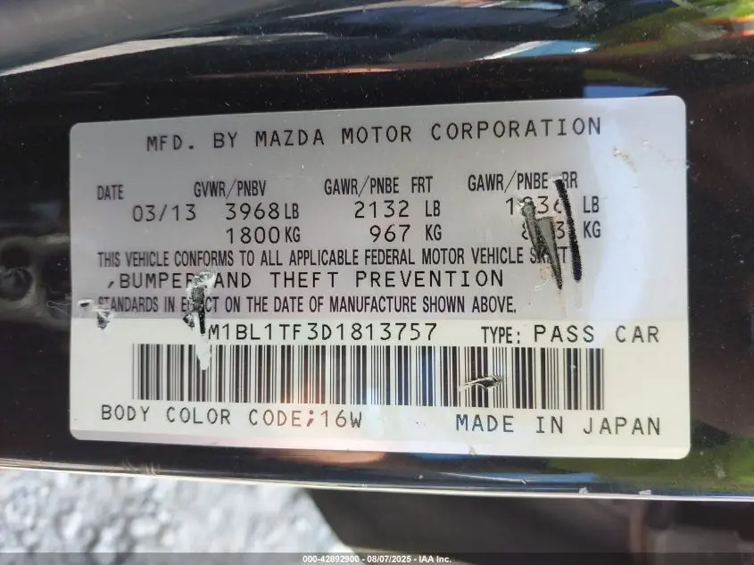 2013 MAZDA MAZDA3 I SV