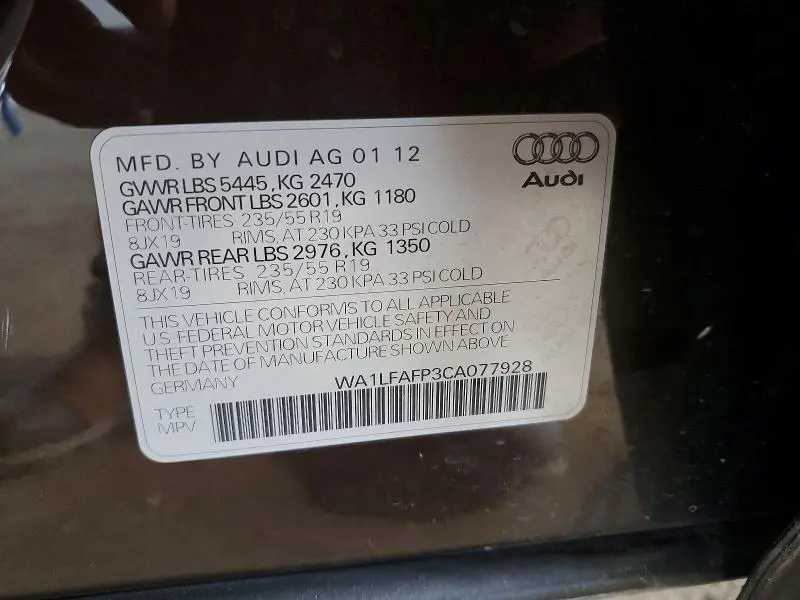 2012 AUDI Q5 PREMIUM PLUS  