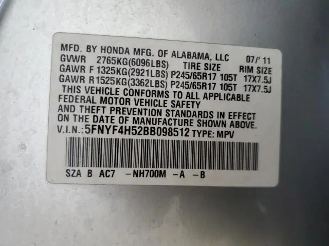 2011 HONDA PILOT EXL