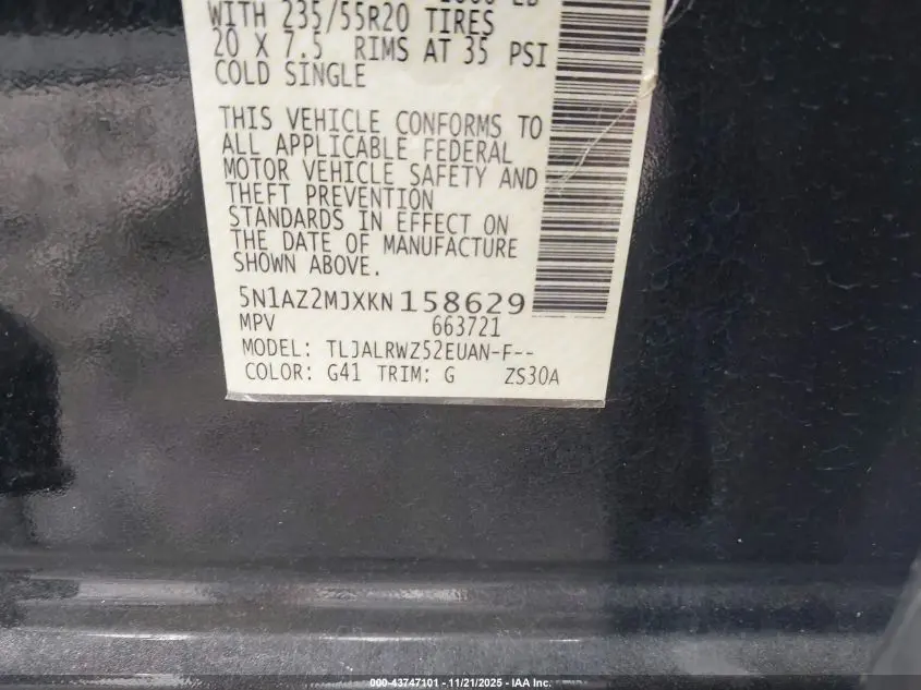 2019 NISSAN MURANO SL