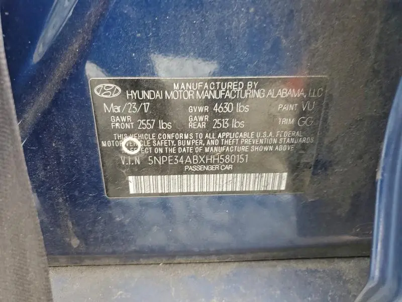 2017 HYUNDAI SONATA SPORT  