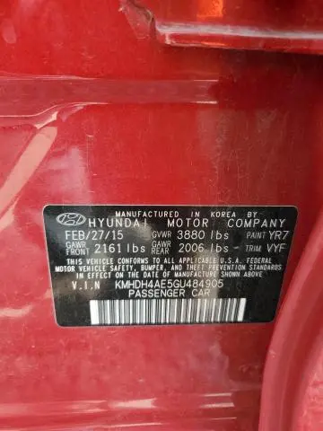 2016 HYUNDAI ELANTRA SE  