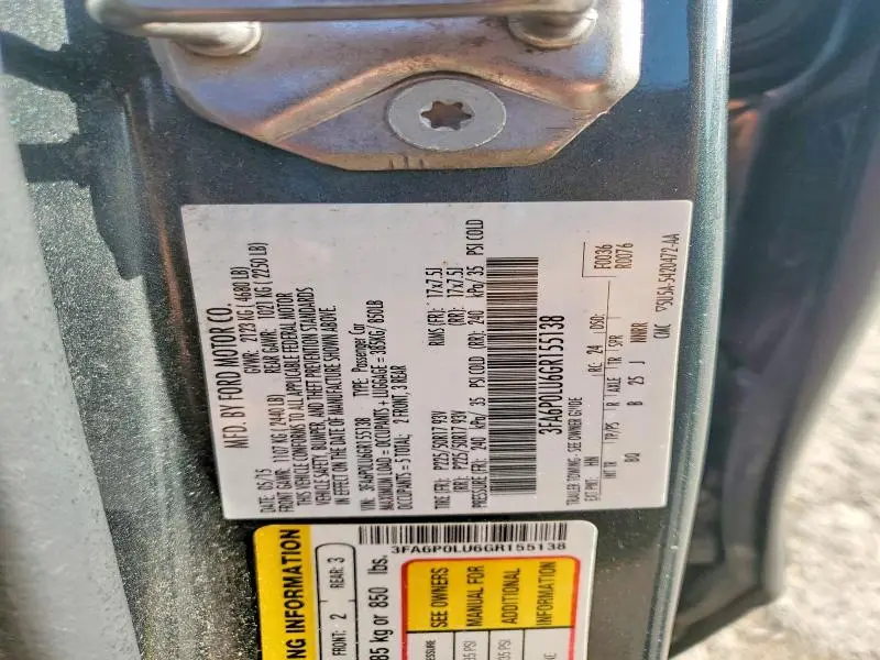 2016 FORD FUSION SE HYBRID  