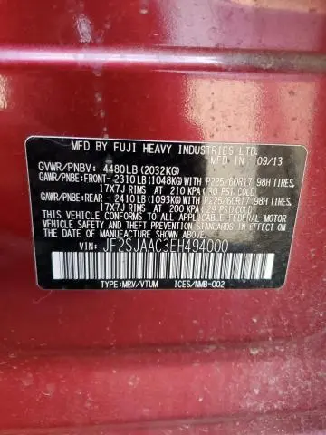 2014 SUBARU FORESTER 2.5I  