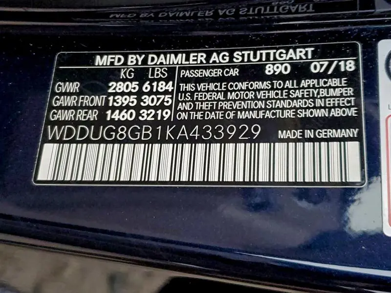 2019 MERCEDES-BENZ S 560 4MATIC  