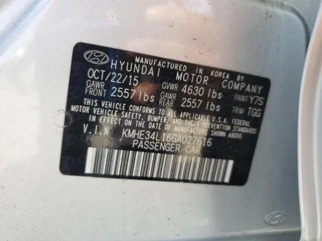 2016 HYUNDAI SONATA HYBRID  