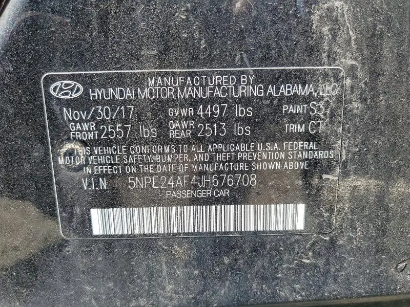 2018 HYUNDAI SONATA SE  