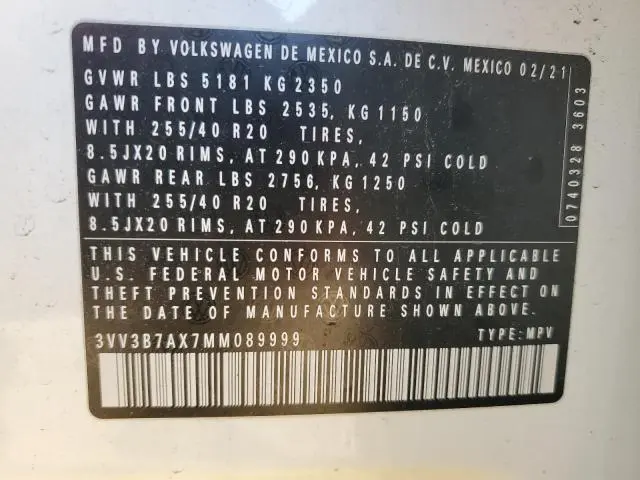 2021 VOLKSWAGEN TIGUAN SE  