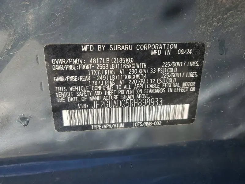 2024 SUBARU CROSSTREK PREMIUM  