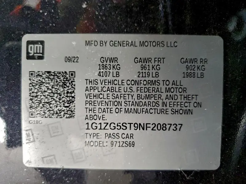 2022 CHEVROLET MALIBU RS  