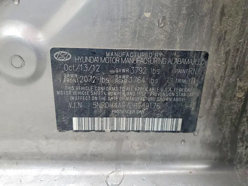 2013 HYUNDAI ELANTRA GLS  