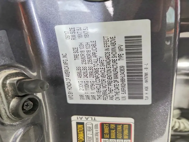 2017 HONDA CR-V EXL  