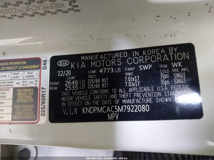 2021 KIA SPORTAGE LX