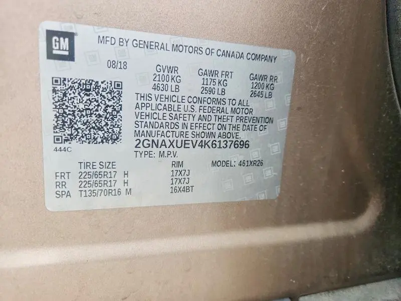 2019 CHEVROLET EQUINOX LT  