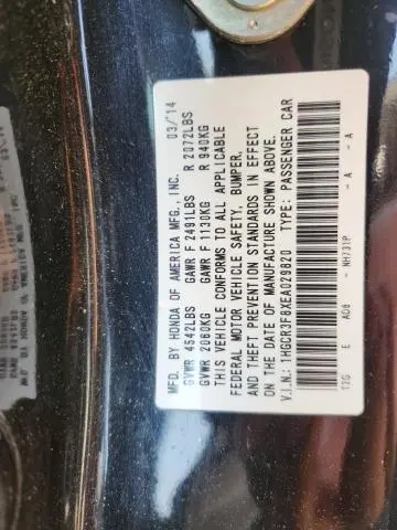 2014 HONDA ACCORD EXL  