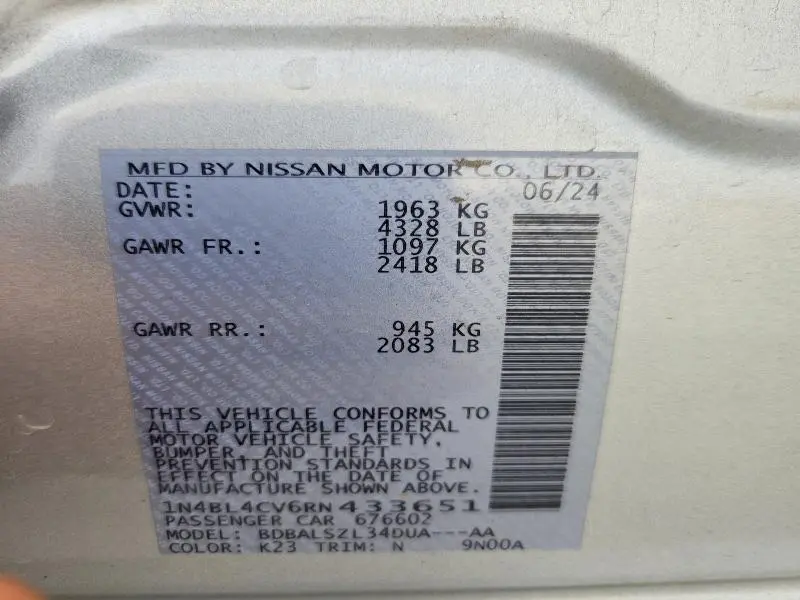 2024 NISSAN ALTIMA SR  
