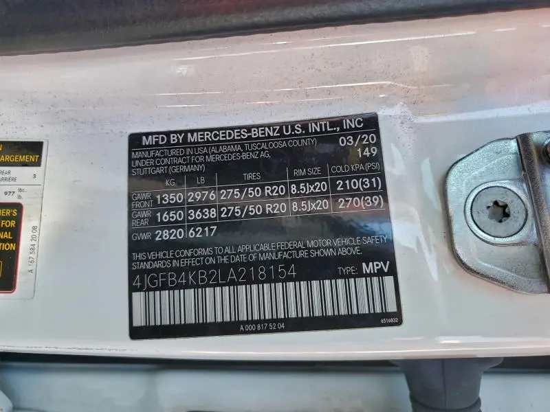 2020 MERCEDES-BENZ GLE 350 4MATIC  