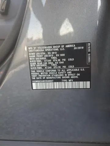 2019 VOLKSWAGEN ATLAS SE  