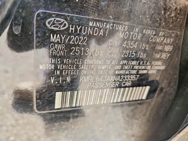 2022 HYUNDAI SONATA SEL  