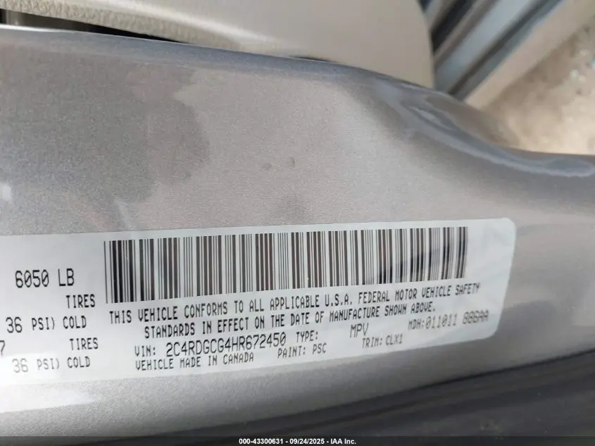 2017 DODGE GRAND CARAVAN SXT