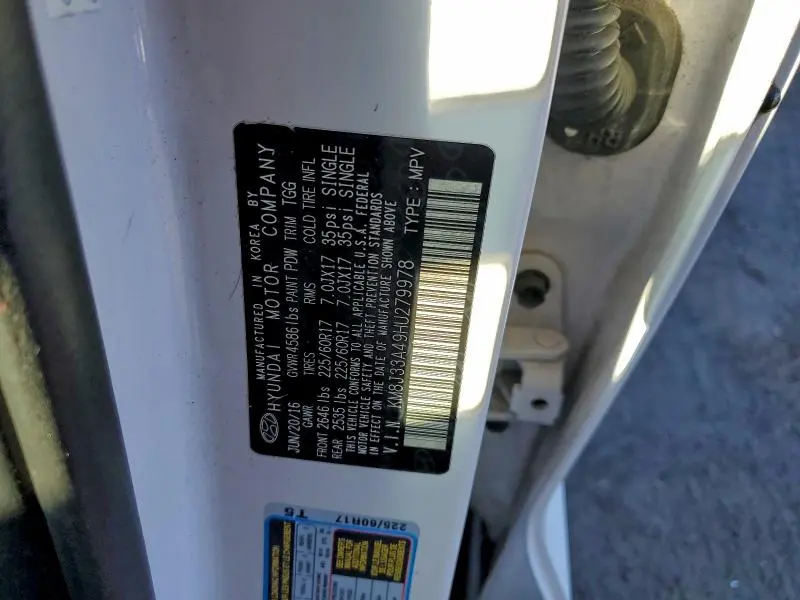 2017 HYUNDAI TUCSON LIMITED  