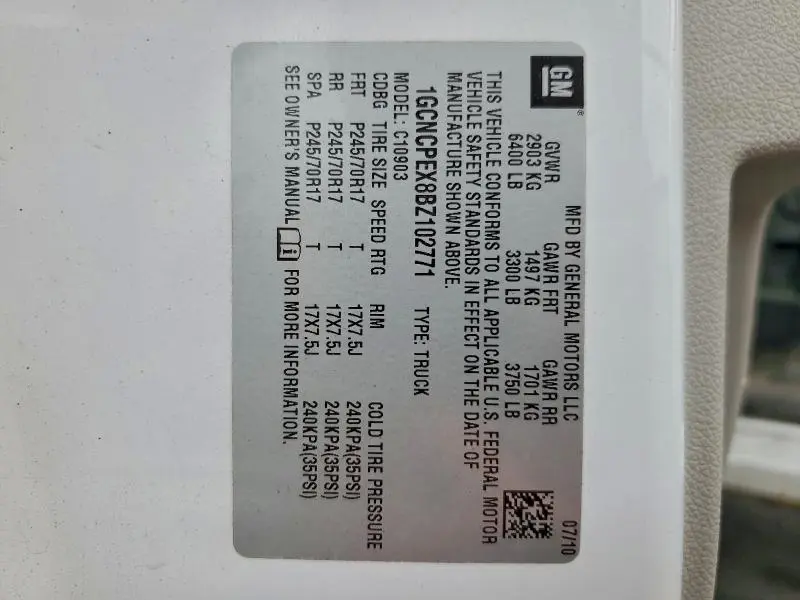 2011 CHEVROLET SILVERADO C1500  