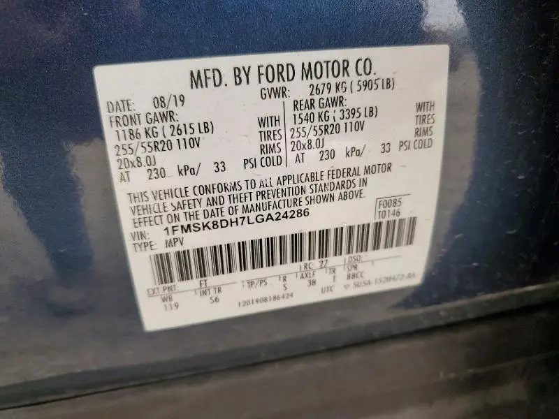 2020 FORD EXPLORER XLT  