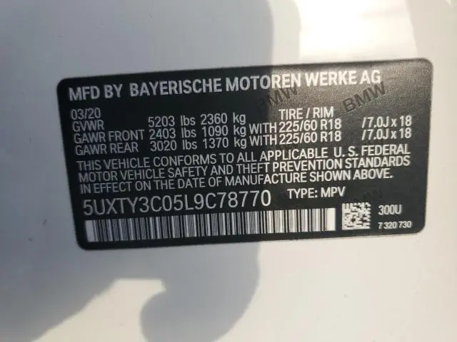 2020 BMW X3 SDRIVE30I  