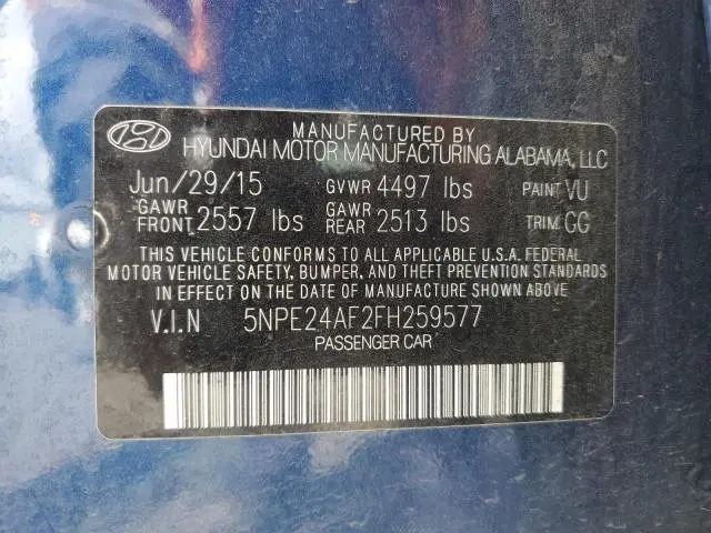 2015 HYUNDAI SONATA SE
