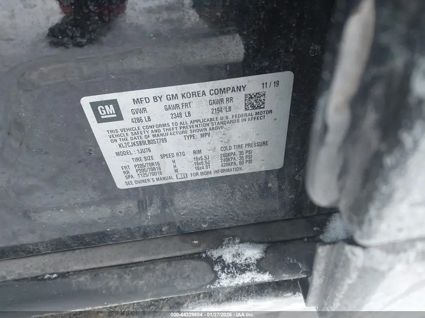 2020 CHEVROLET TRAX FWD LS