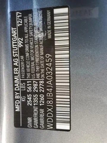 2018 MERCEDES-BENZ S 63 AMG  