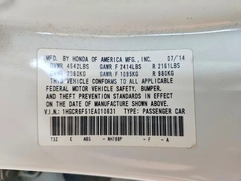 2014 HONDA ACCORD HYBRID EXL  