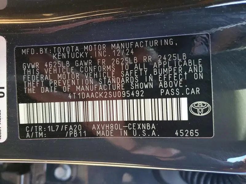 2025 TOYOTA CAMRY XSE  