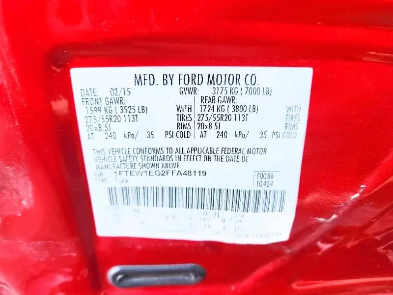 2015 FORD F150 SUPERCREW  