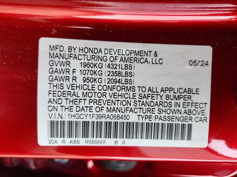 2024 HONDA ACCORD EX  