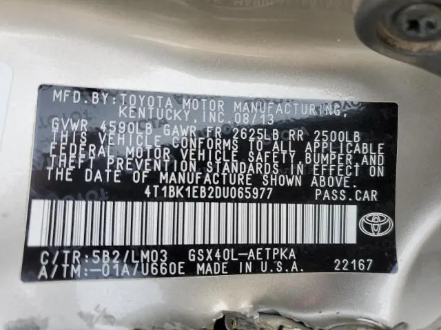 2013 TOYOTA AVALON BASE  
