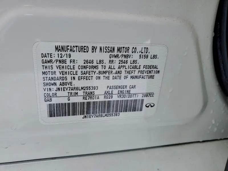 2020 INFINITI Q50 PURE  