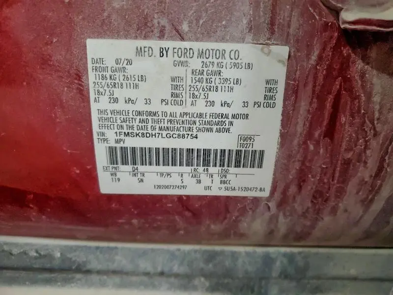 2020 FORD EXPLORER XLT  