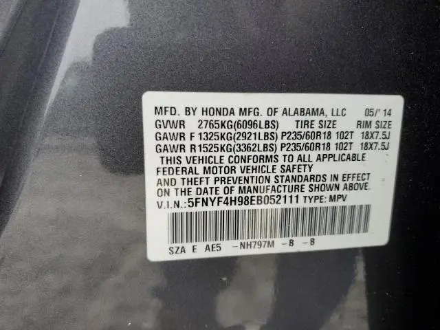 2014 HONDA PILOT TOURING  