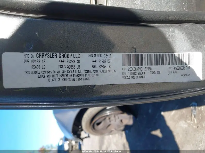 2012 DODGE CHARGER POLICE