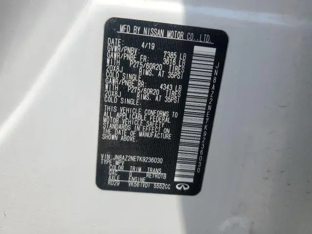 2019 INFINITI QX80 LUXE