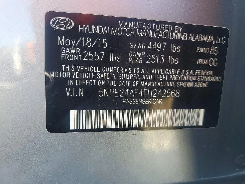 2015 HYUNDAI SONATA SE  