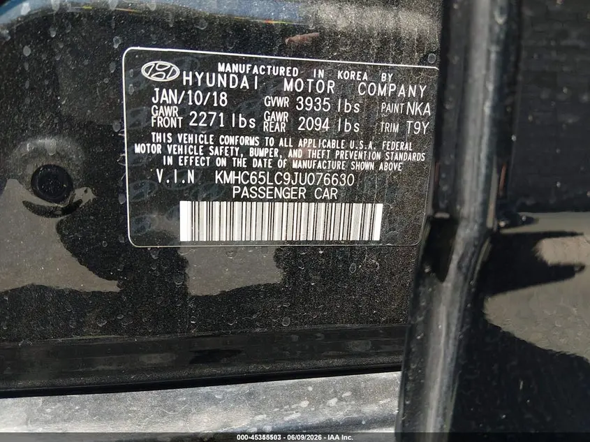 2018 HYUNDAI IONIQ HYBRID BLUE