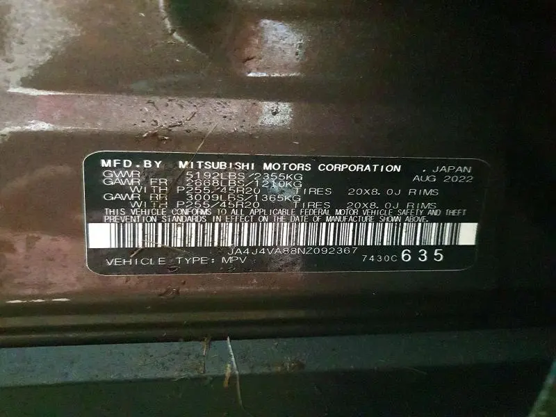 2022 MITSUBISHI OUTLANDER SEL  