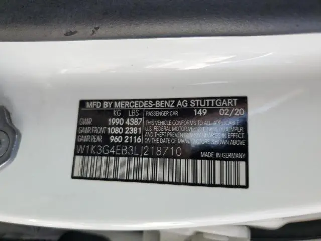 2020 MERCEDES-BENZ A 220  