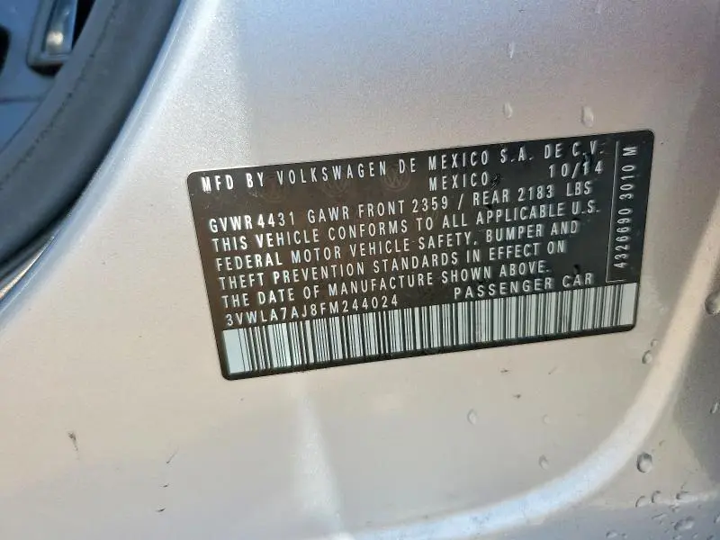 2015 VOLKSWAGEN JETTA TDI  